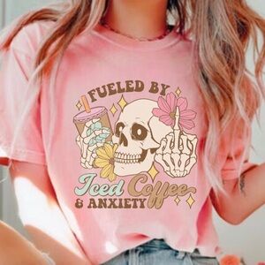 FUELED BY COFFEE AND ANXIETY SHIRT, S-4X